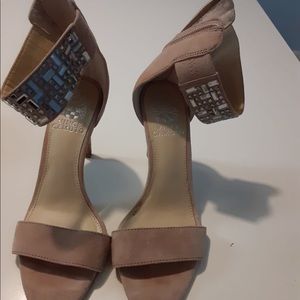Vince Camuto Nude Suede Heels